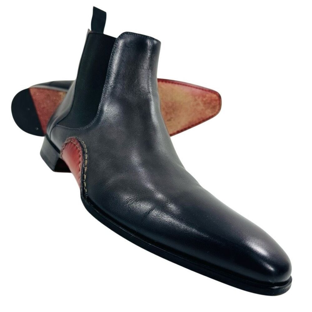 Magnanni Nero Black Leather Chelsea Boots Men’s Size 10